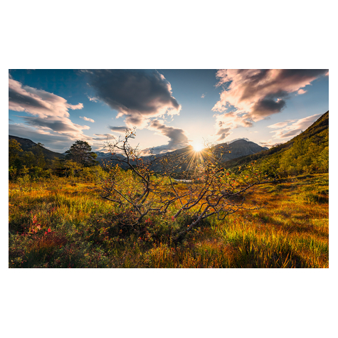 Vliesová Fototapeta - Norské Podzimní Světy - Rozměr 450 X 280 Cm