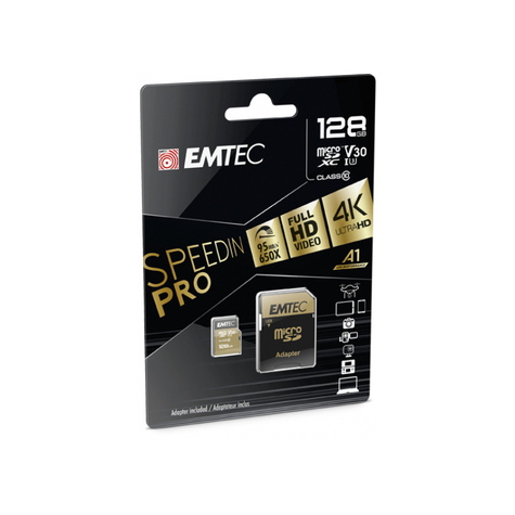 Emtec Microsdxc 128gb Speedin Pro Cl10 95mb/S Fullhd 4k Ultrahd