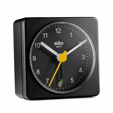 Braun Quartz Travel Alarm Clock Bc02b Black - Quartzový Budík - Čtvercový - Černý - Analogový - Baterie/Akumulátor - Aa