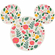 Samolepicí Netkaná Tapeta / Tetování Na Zeď - Mickey Head Wildflowers - Rozměr 125 X 125 Cm