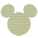 Samolepicí Netkaná Tapeta / Tetování Na Zeď - Mickey Head Stripes - Rozměr 125 X 125 Cm